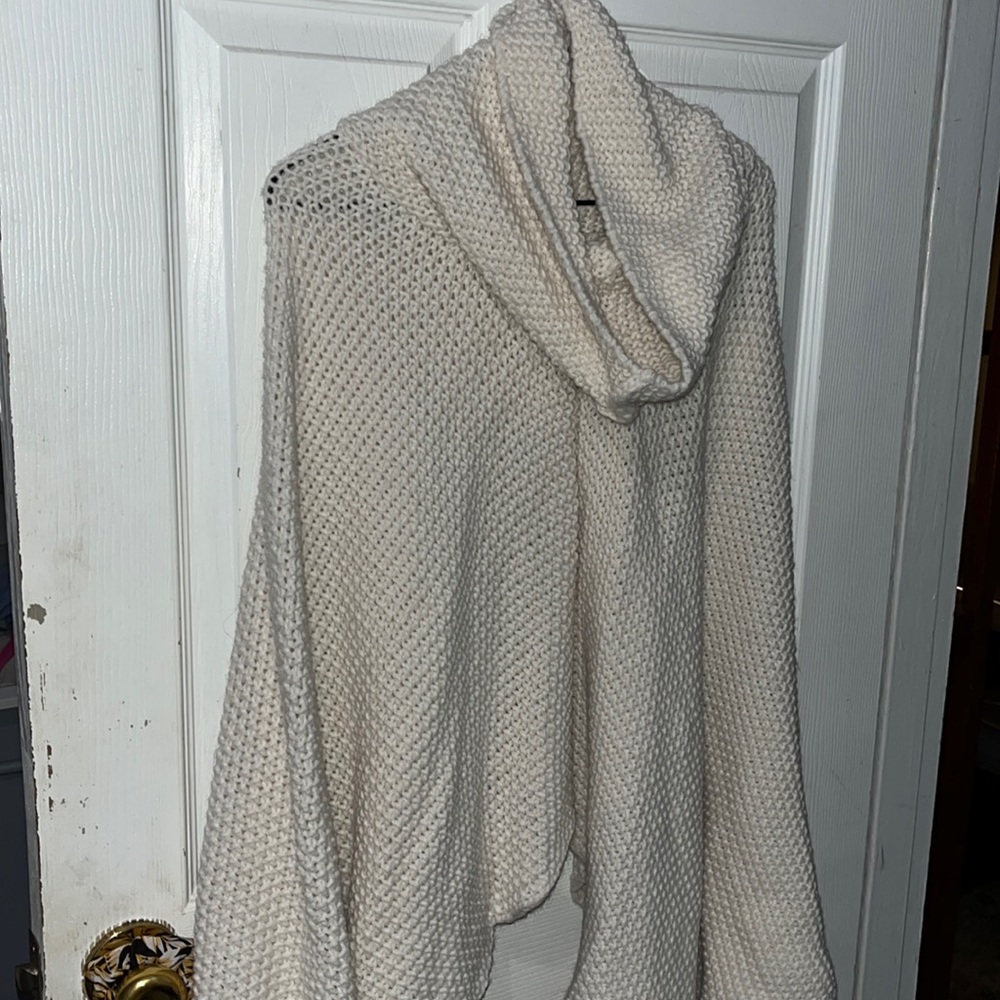 Cowl Neck Knitted Shawl